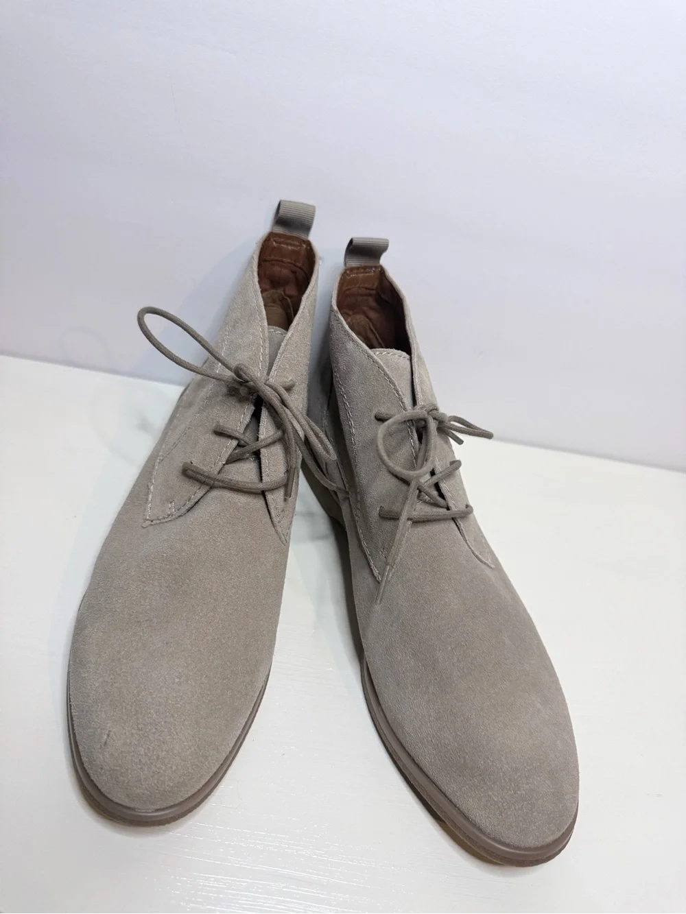 Franco Sarto Taupe Suede Chukka Dessert Ankle Boots Size 10